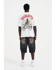 Ed Hardy - Don Wolf Eagle Panther Relaxed T-Shirt - White