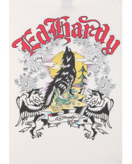 Ed Hardy - Don Wolf Eagle Panther Relaxed T-Shirt - White