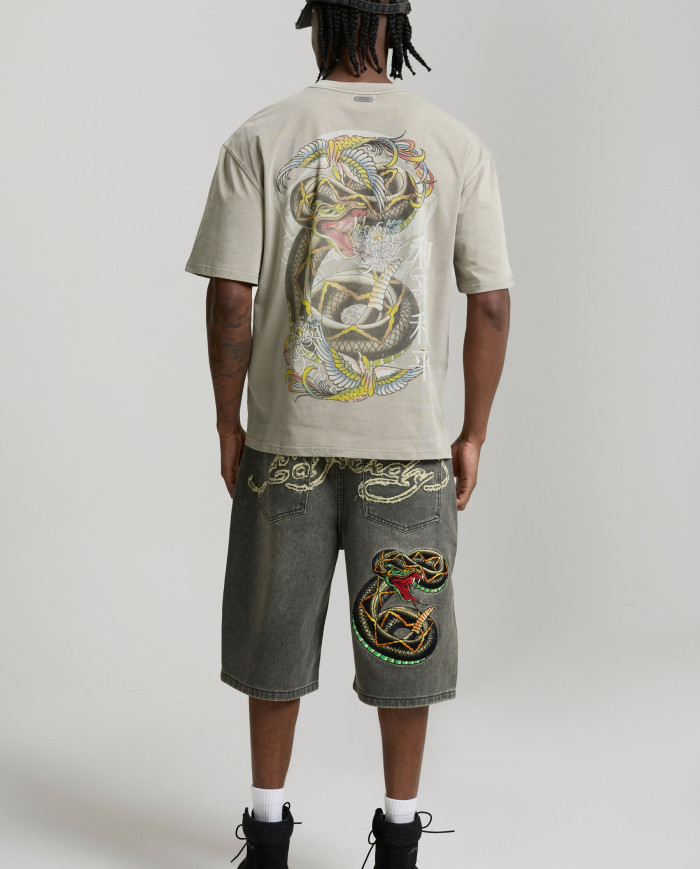 Ed Hardy - Death Before Dishonor Eagle Relaxed T-Shirt - Charcoal