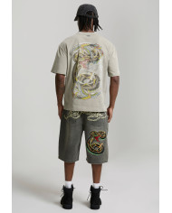 Ed Hardy - Washed Snake Charmer Relaxed T-Shirt - Washed Green