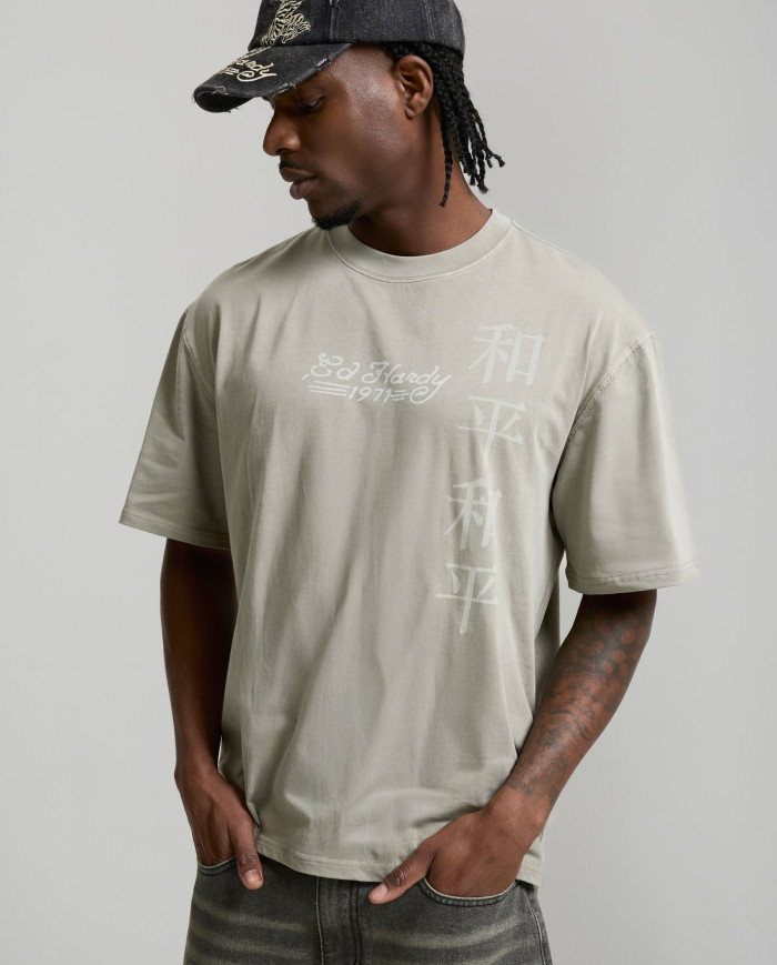 Ed Hardy - Washed Snake Charmer Relaxed T-Shirt - Washed Green