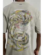 Ed Hardy - Washed Snake Charmer Relaxed T-Shirt - Washed Green
