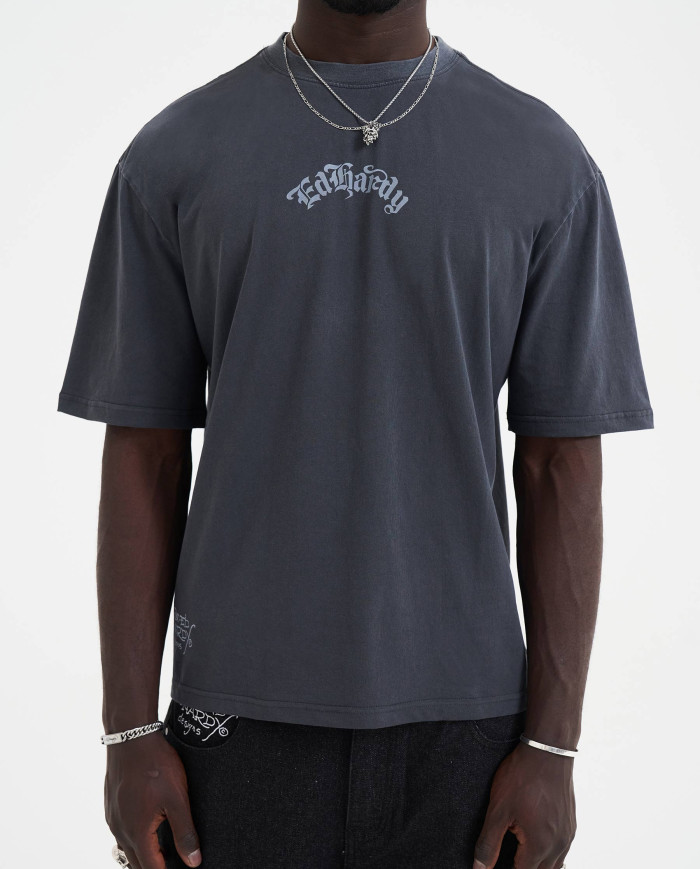 Ed Hardy - Death Before Dishonor Eagle Relaxed T-Shirt - Charcoal