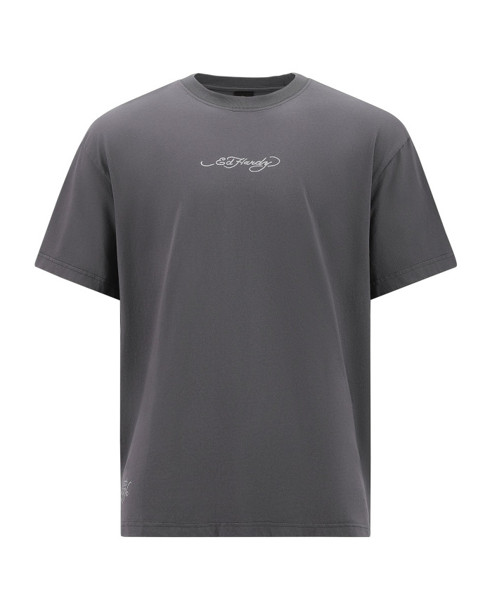 Ed Hardy - Death Before Dishonor Eagle Relaxed T-Shirt - Charcoal