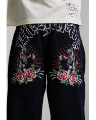 Ed Hardy - Embroidered Panther Relaxed Jeans - Indigo