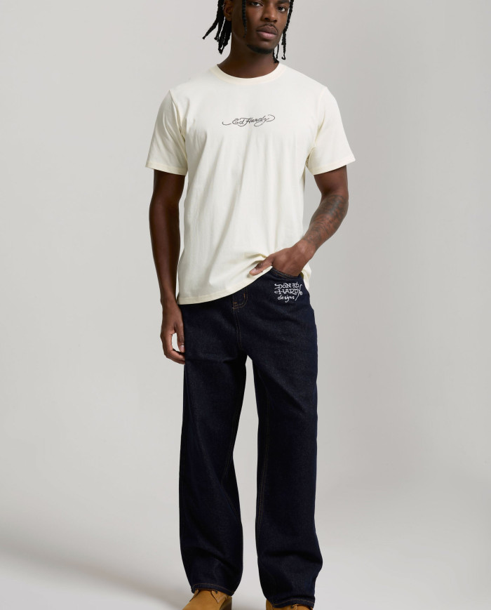 Ed Hardy - Embroidered Panther Relaxed Jeans - Indigo