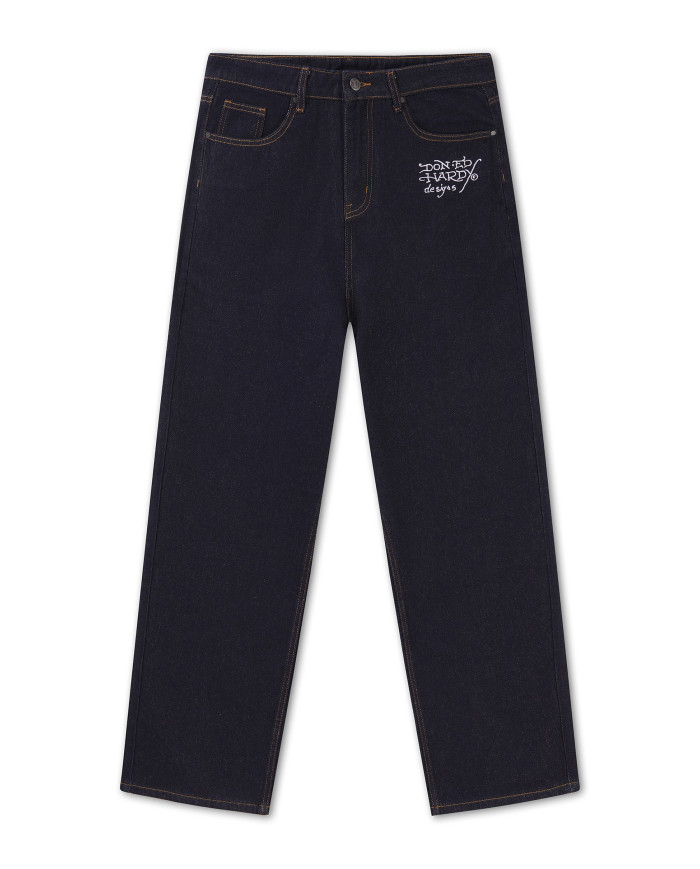 Ed Hardy - Embroidered Panther Relaxed Jeans - Indigo