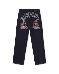 Ed Hardy - Embroidered Panther Relaxed Jeans - Indigo