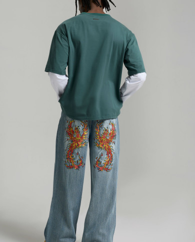 Ed Hardy - Embroidered Angel Xxtra Fit Jeans - Distressed Blue Wash