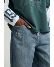 Ed Hardy - Embroidered Angel Xxtra Fit Jeans - Distressed Blue Wash