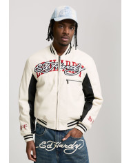 Ed Hardy - 1971 Panther Pu Varsity Bomber - Ecru / Black