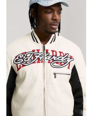 Ed Hardy - 1971 Panther Pu Varsity Bomber - Ecru / Black