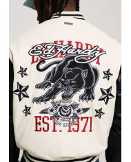 Ed Hardy - 1971 Panther Pu Varsity Bomber - Ecru / Black