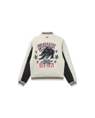 Ed Hardy - 1971 Panther Pu Varsity Bomber - Ecru / Black