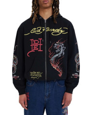 Ed Hardy - Double Venom Graphic Zip Through Hoodie - Black