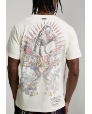 Ed Hardy - Dragon Panther Graphic Regular T-Shirt - Ecru