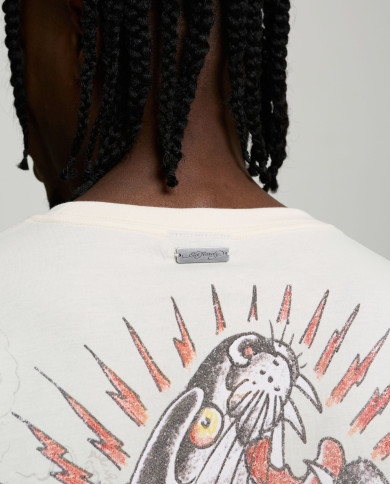 Ed Hardy - Dragon Panther Graphic Regular T-Shirt - Ecru