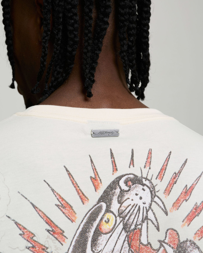 Ed Hardy - Dragon Panther Graphic Regular T-Shirt - Ecru