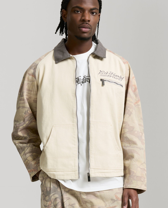 Ed Hardy - 1971 Panther Pu Varsity Bomber - Ecru / Black
