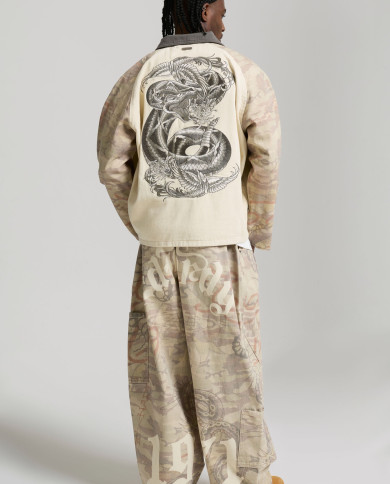 Ed Hardy - Camo Snake Relaxed Utility Jacket - Ecru