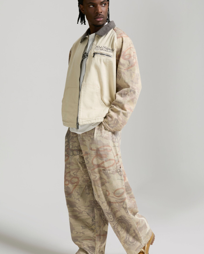 Ed Hardy - Camo Snake Relaxed Utility Jacket - Ecru