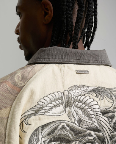 Ed Hardy - Camo Snake Relaxed Utility Jacket - Ecru
