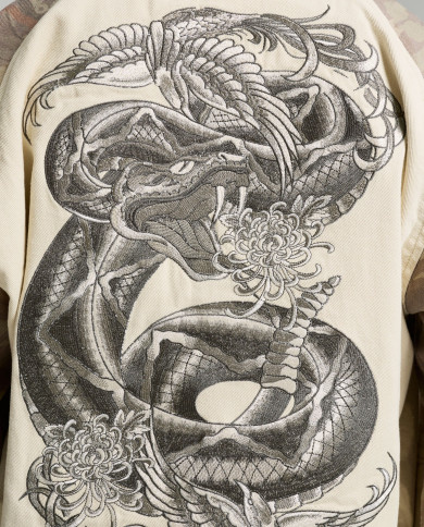 Ed Hardy - Camo Snake Relaxed Utility Jacket - Ecru