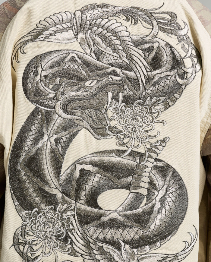 Ed Hardy - Camo Snake Relaxed Utility Jacket - Ecru