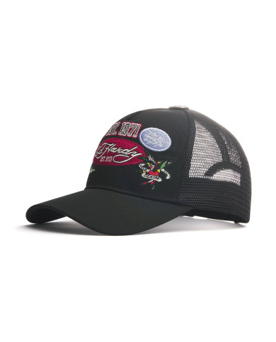 Ed Hardy - Est 1971 Varsity Badge 5 Panel Trucker - Black