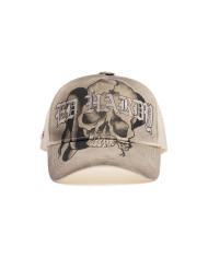 Ed Hardy - Gothic Skull Graphic 5 Panel Trucker Cap - Ecru