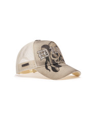 Ed Hardy - Gothic Skull Graphic 5 Panel Trucker Cap - Ecru