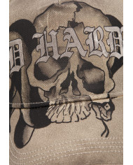 Ed Hardy - Gothic Skull Graphic 5 Panel Trucker Cap - Ecru