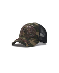 Ed Hardy - 2 Snakes Embroidered 5 Panel Trucker Cap - Camo