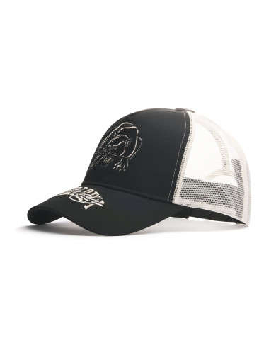 Ed Hardy - Contrast Stitch Panther Graphic 5 Panel Trucker Cap - Black / White