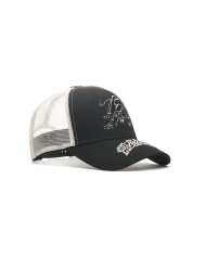 Ed Hardy - Contrast Stitch Panther Graphic 5 Panel Trucker Cap - Black / White