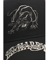 Ed Hardy - Contrast Stitch Panther Graphic 5 Panel Trucker Cap - Black / White