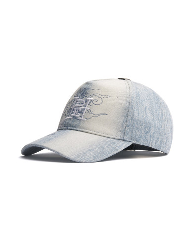 Ed Hardy - Crawling Dragon Washed Denim 5 Panel Cap - Bleach
