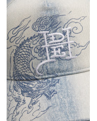 Ed Hardy - Crawling Dragon Washed Denim 5 Panel Cap - Bleach