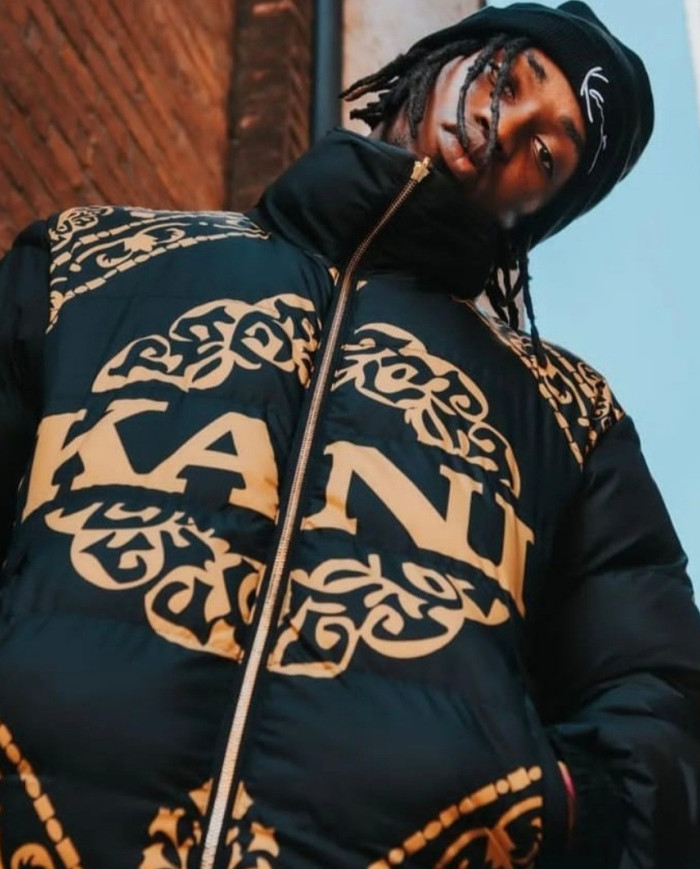 Karl Kani Retro Reversible Puffer Jacket Gold Black