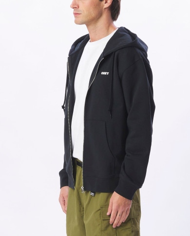 Obey Bold Heavyweight Zip Hood - Black