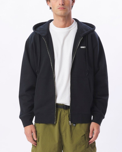 Obey Bold Heavyweight Zip Hood - Black