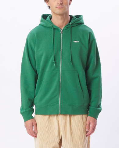 Obey Bold Heavyweight Zip Hood - Palm Leaf