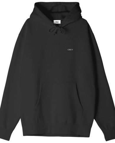 Obey Torn Icon Face Heavyweight Pullover Hood - Black
