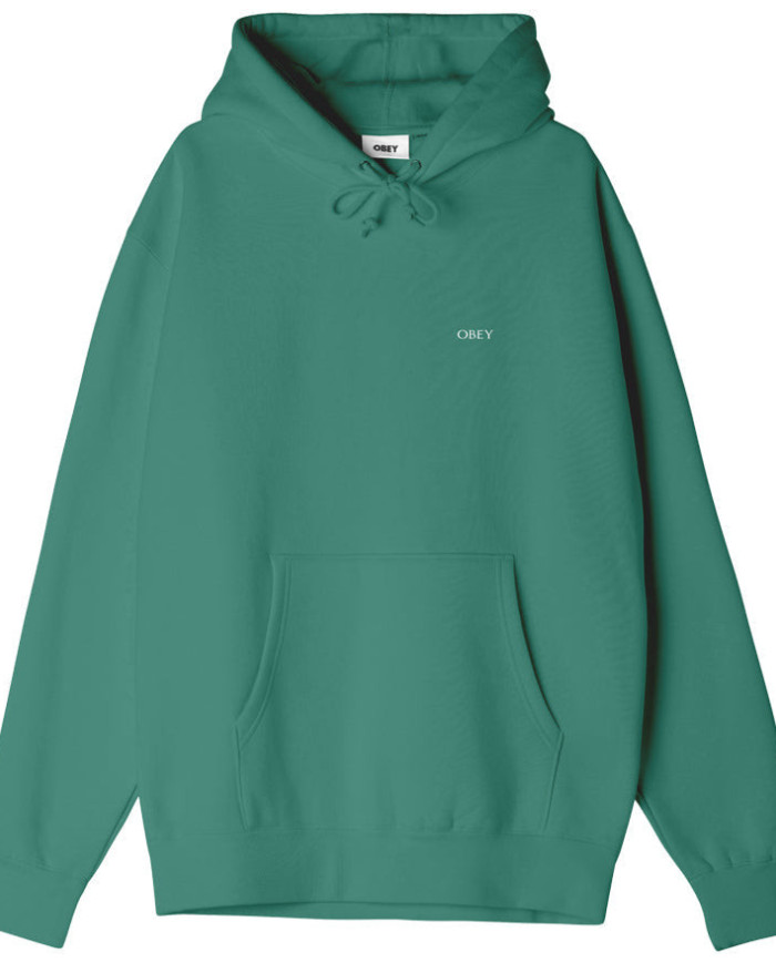 Obey Torn Icon Face Heavyweight Pullover Hood - Palm Leaf