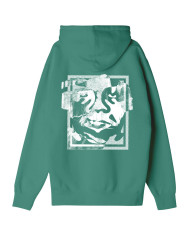 Obey Torn Icon Face Heavyweight Pullover Hood - Palm Leaf