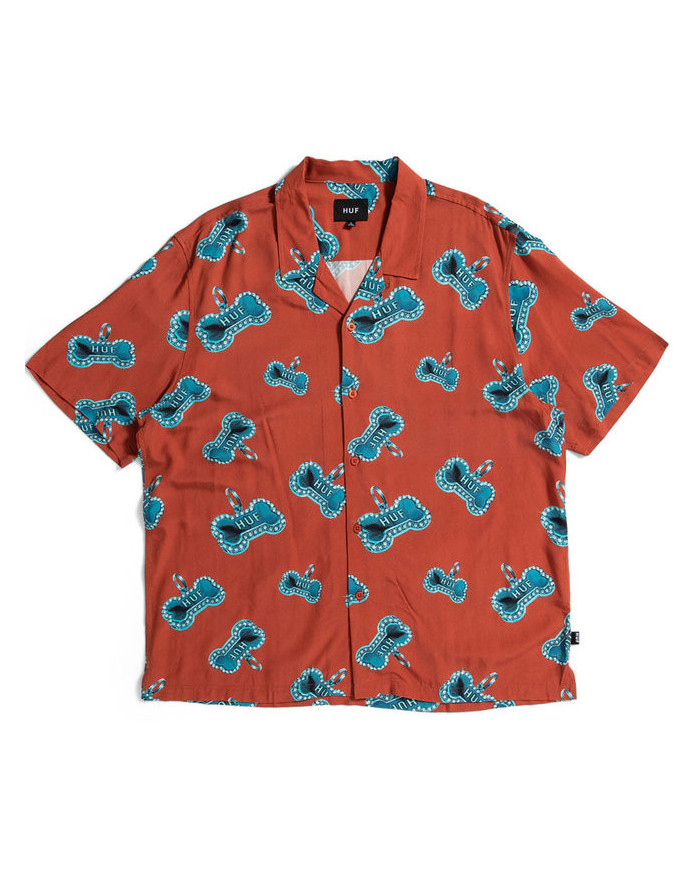 Huf - Bones Resort Shirt - Rose