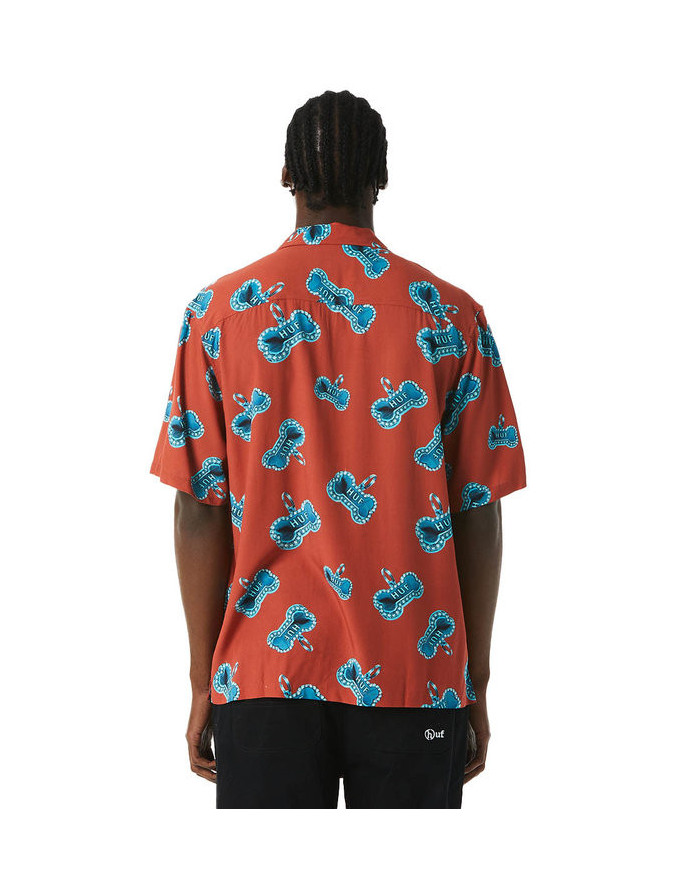 Huf - Bones Resort Shirt - Rose