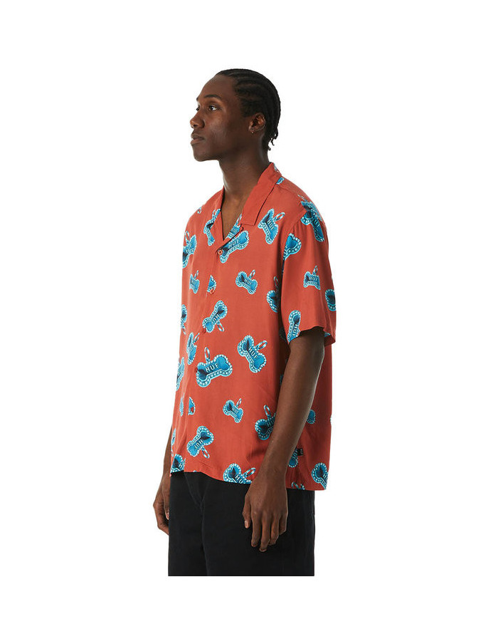 Huf - Bones Resort Shirt - Rose