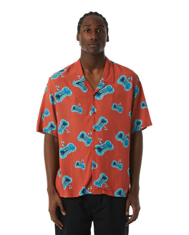 Huf - Bones Resort Shirt - Rose