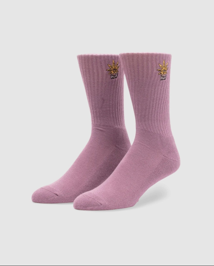 Huf - Green Buddy Embroidered Sock - Cream Huf - Green Buddy Embroidered Sock - Cream